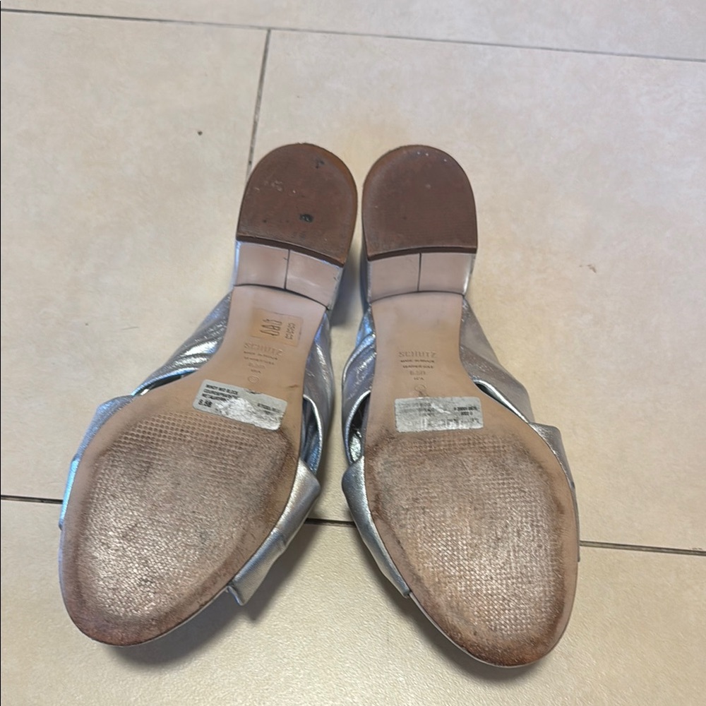 SCHUTZ Metallic Silver Mules - Picture 2 of 4
